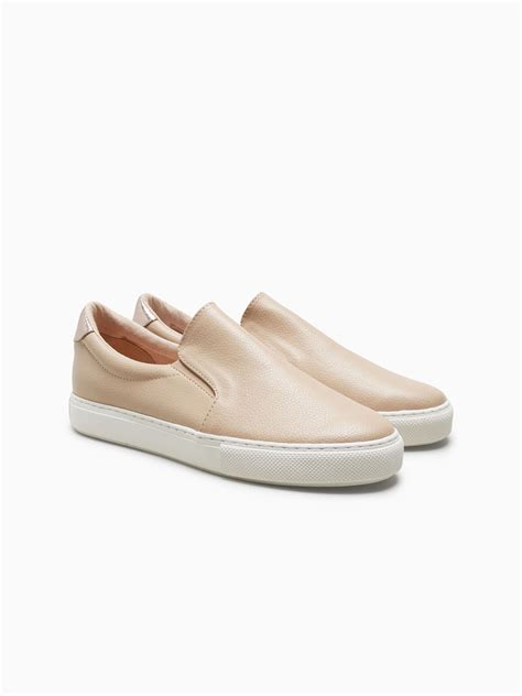 women's beige slip on sneakers